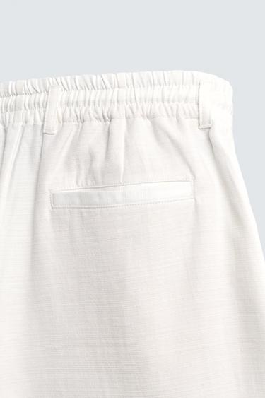 FLUID RELAXED FIT BERMUDA SHORTS - Oyster-white by Zara - Image 9