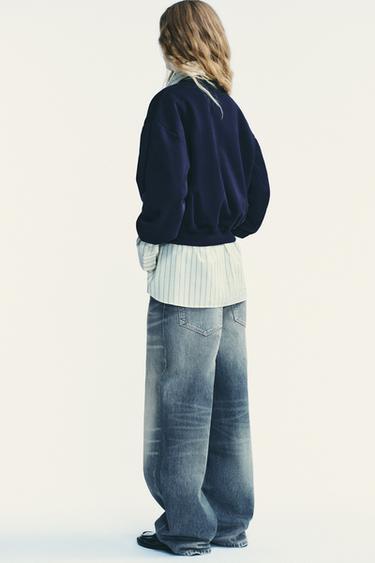 BASIC PLUSH SWEATSHIRT - Navy blue by Zara - Image 2