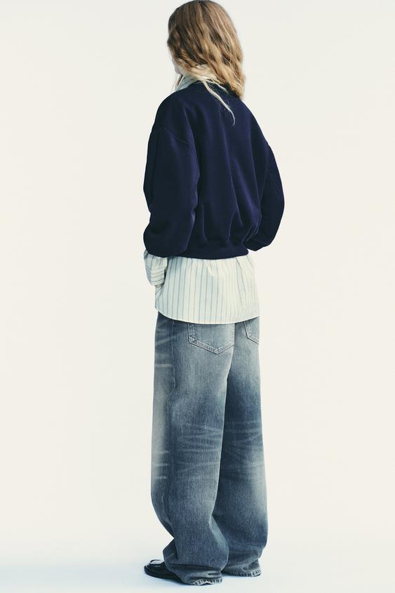 BASIC PLUSH SWEATSHIRT - Navy blue by Zara - Image 2