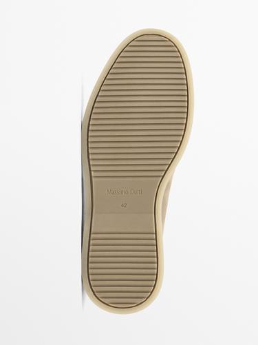 Zara Soft split leather boot-style shoes - Sandy Brown - Image 0