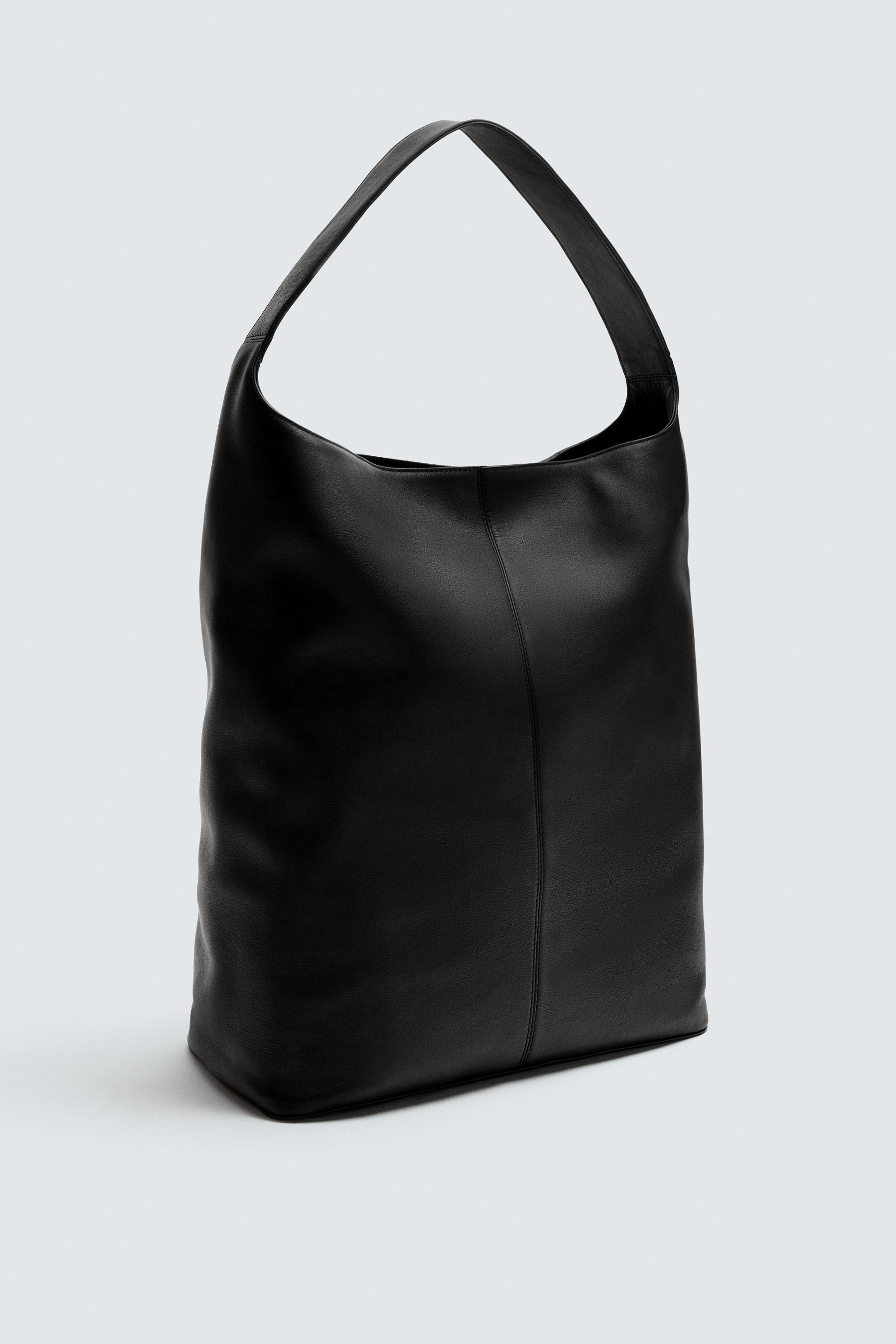 レザーショッパーバッグ - ブラック | ZARA Japan / 日本