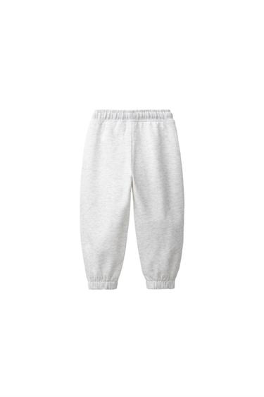 DAISY EMBROIDERED PLUSH PANTS — Gray marl 2