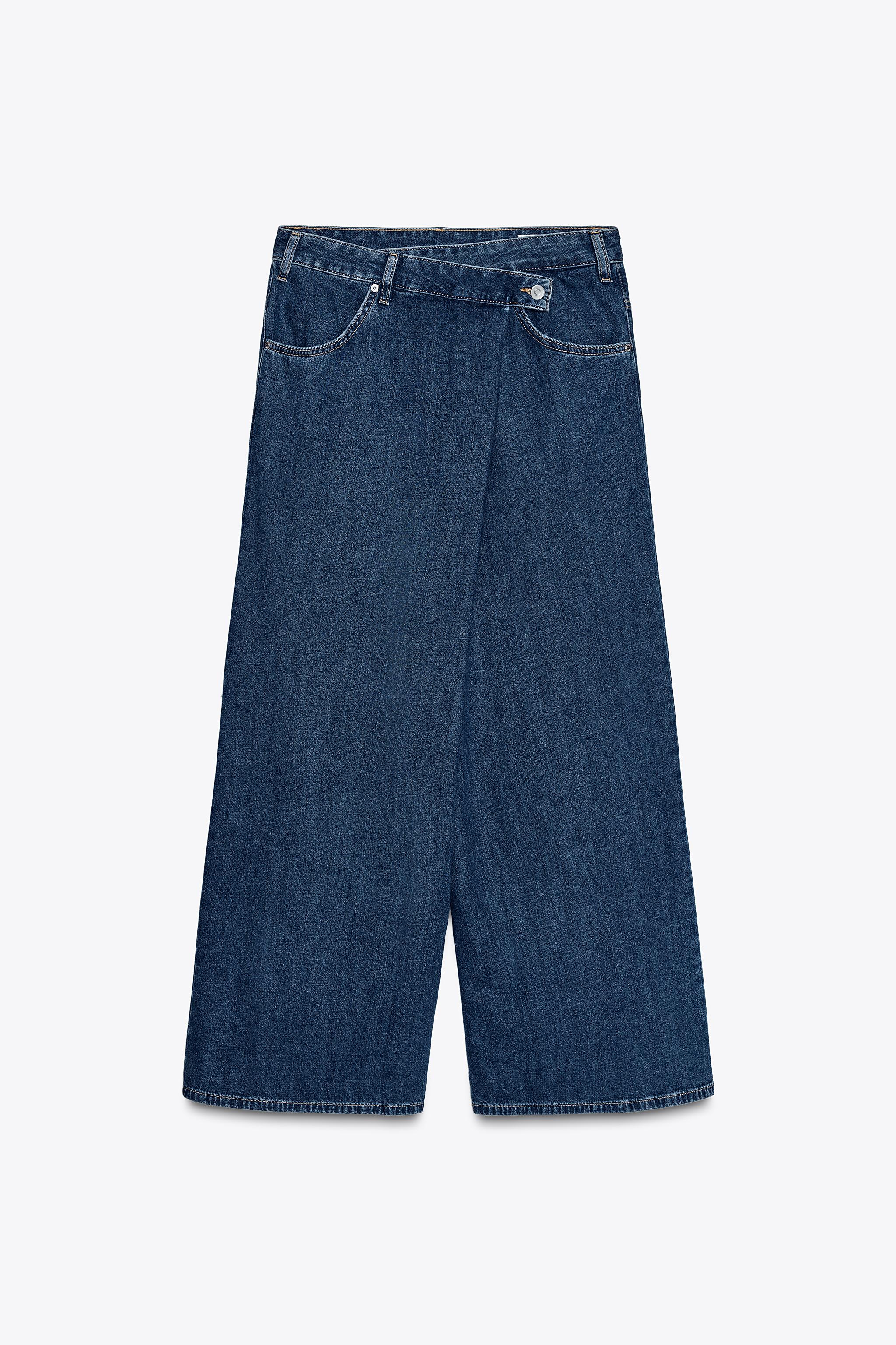 HIGH-WAIST OVERSIZE CROSSOVER JEANS - Navy blue | ZARA Australia