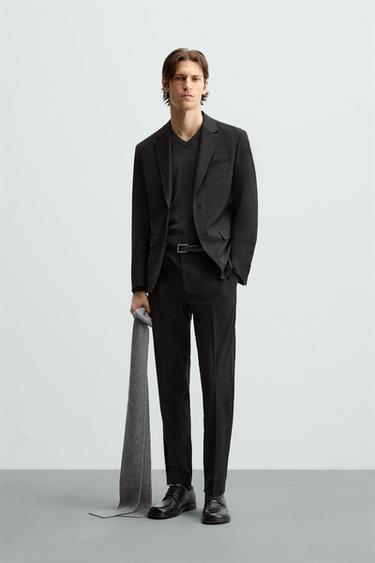 PANTALÓN TRAJE ESTRUCTURA - Negro de Zara - Imagen 0