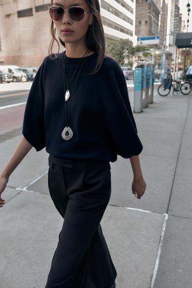 WIDE-LEG TROUSERS WITH DARTS - Black by Zara