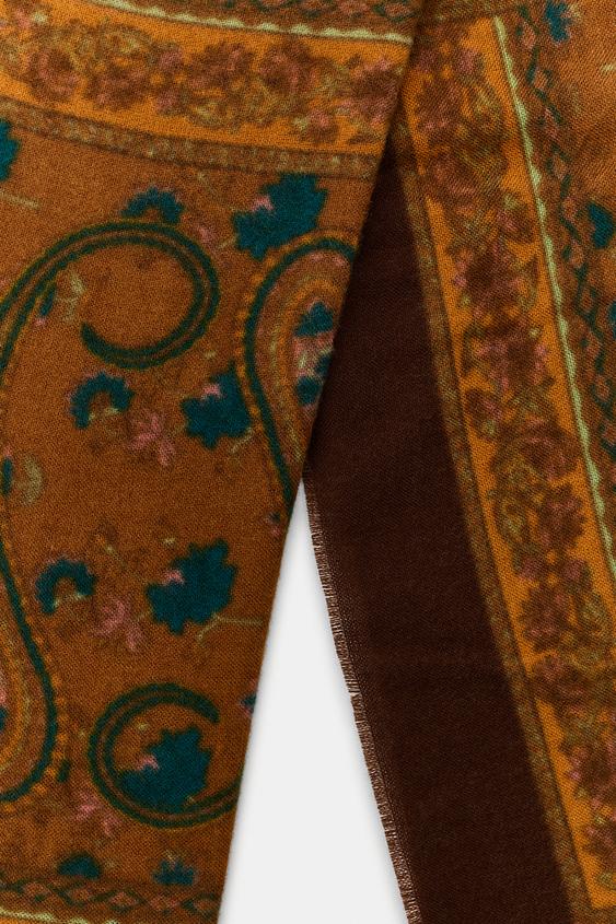 FOULARD IMPRIMÉ CACHEMIRE - Marron de Zara - Image 4