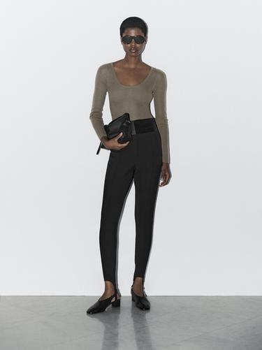 Zara Fitted trousers with elasticated hems - STUDIO - Black - Image 0