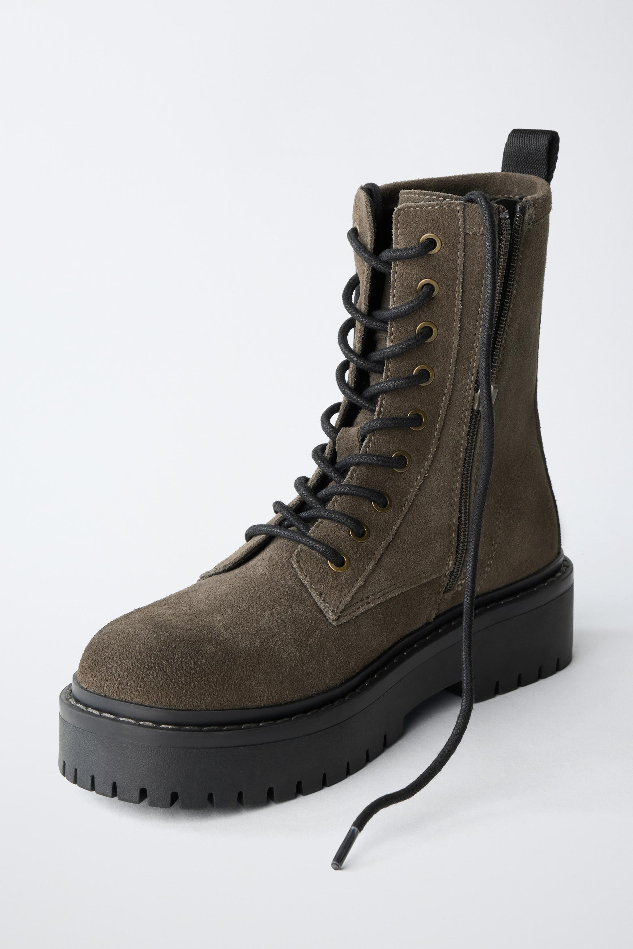 LEATHER LACE-UP BOOTS