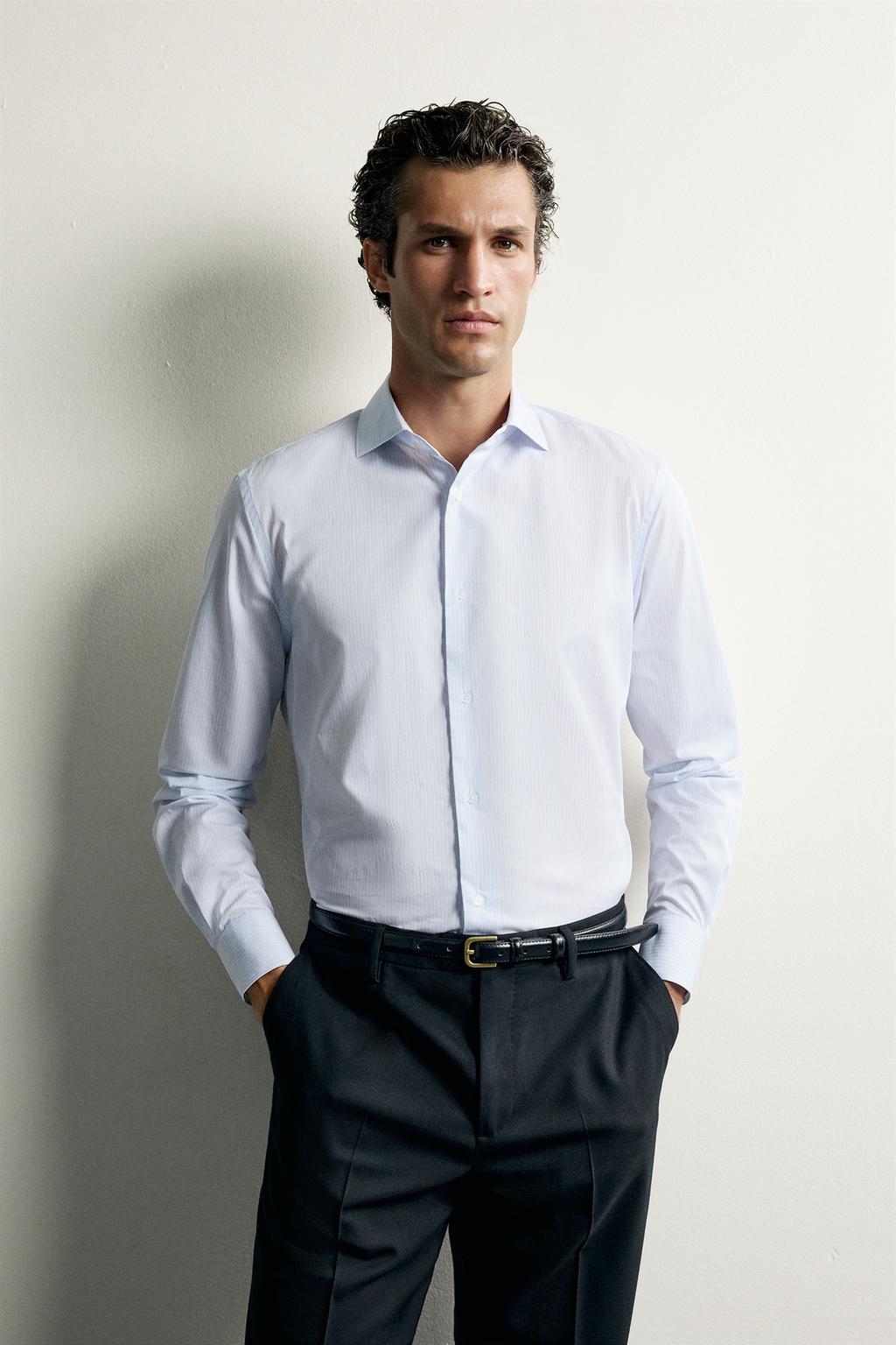 Zara Zolaqlı slim fit köynək