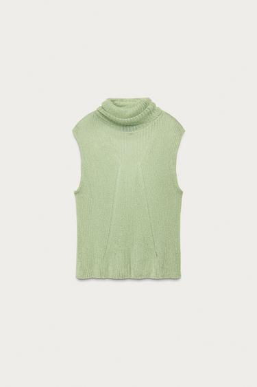 TOP EN MAILLE ET FIL MÉTALLISÉ MARISA BERENSON X ZARA - Vert d'eau de Zara - Image 1
