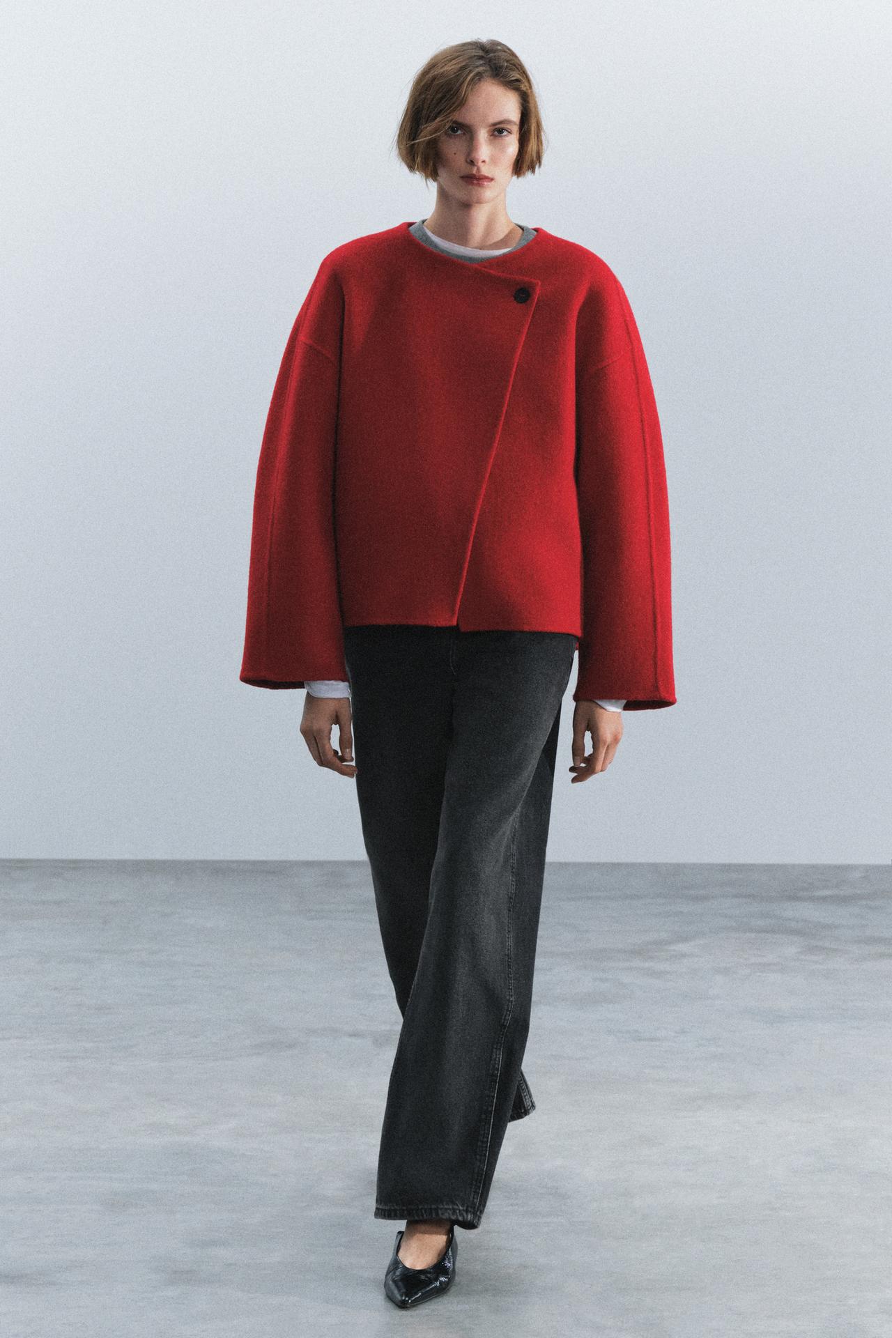 Укороченное пальто из шерстяной смеси ZW COLLECTION
