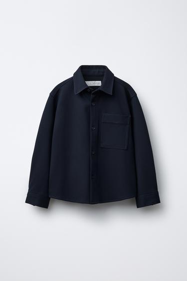 Zara BASIC POCKET OVERSHIRT - Navy blue