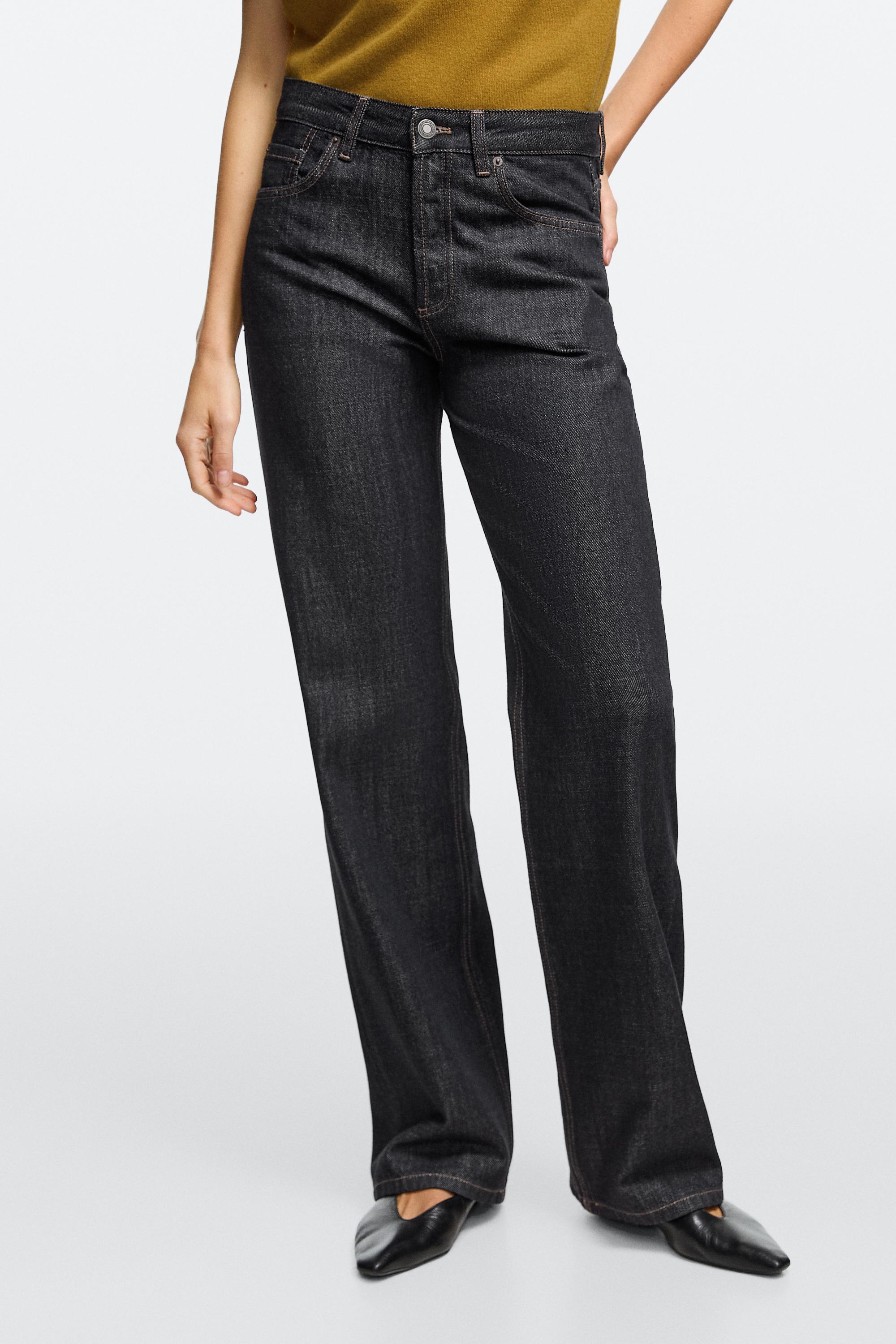 Mid-waist wide-leg jeans — Blue