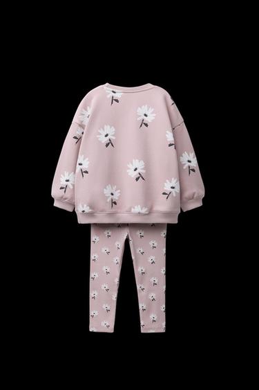 PRINTED RIB SWEATSHIRT AND JOGGERS SET - Lilac by Zara