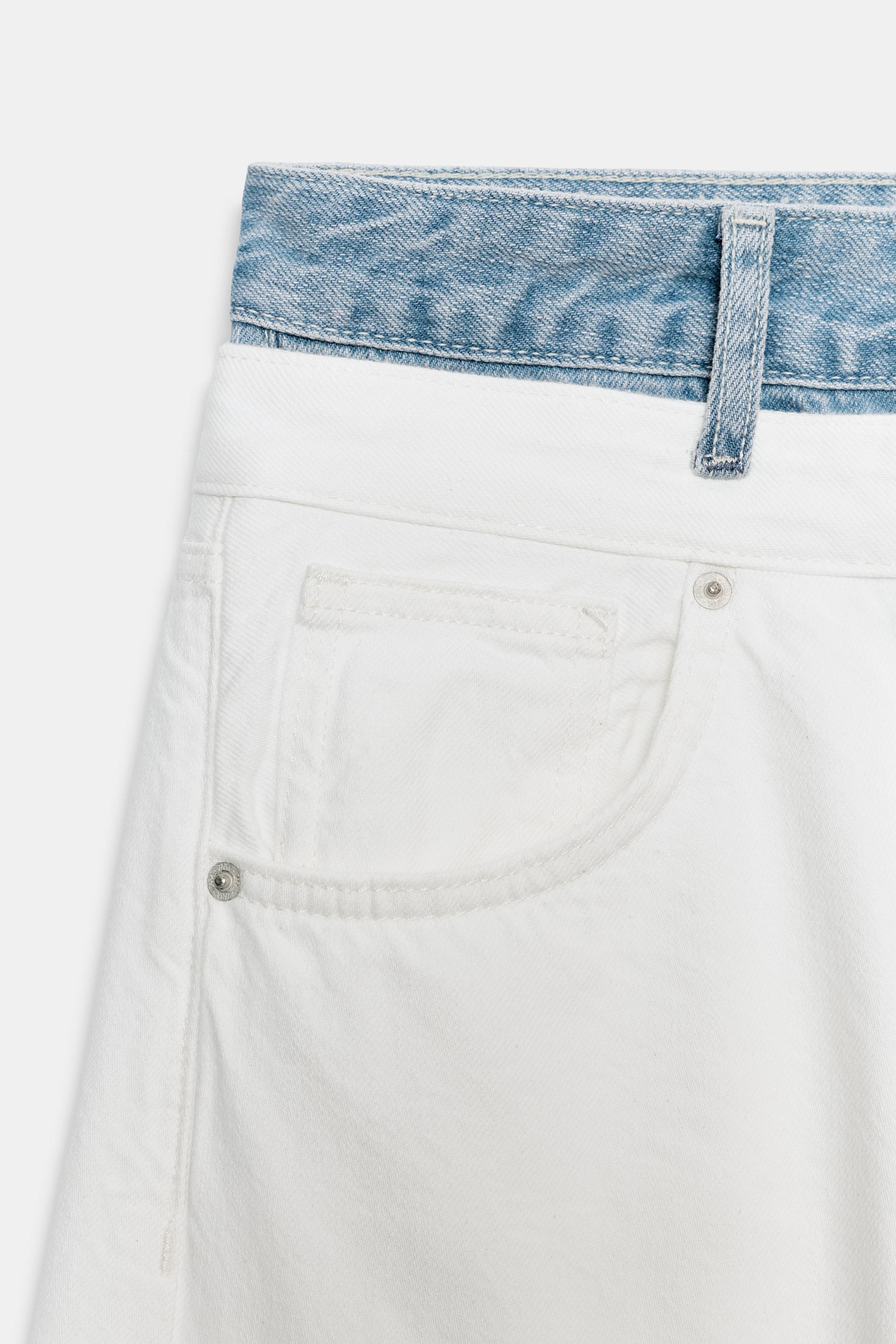 Женские джинсы Zara TRF STRAIGHT DOUBLE WAISTBAND MID-RISE JEANS — фото 10