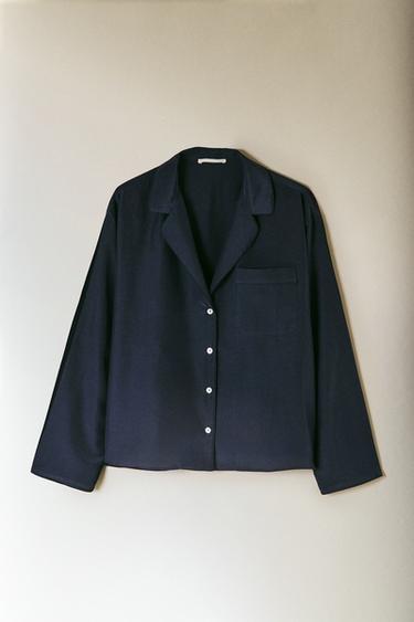 SILK AND COTTON SHIRT - navy by Zara - Image 5