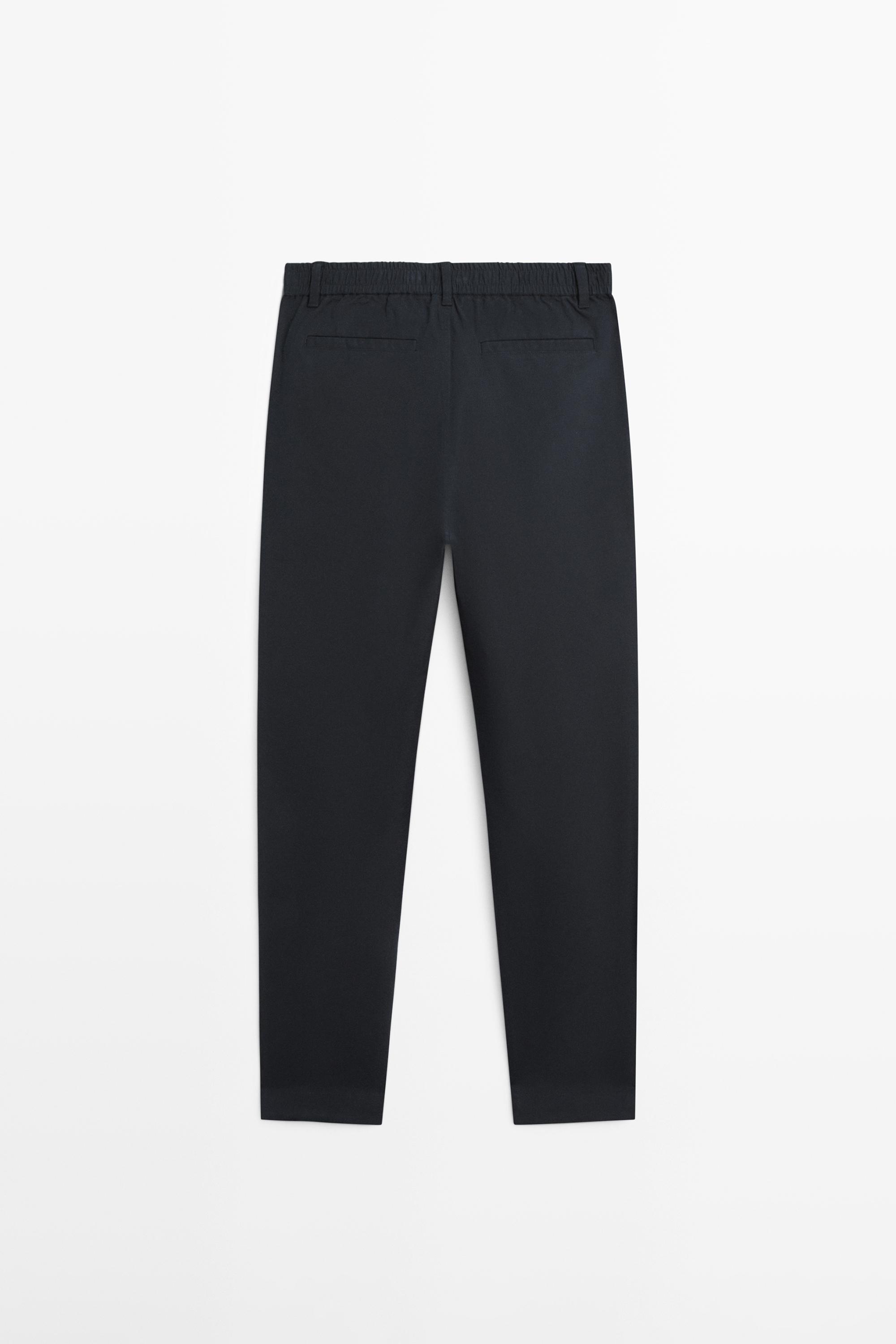 Cotton blend jogger fit trousers