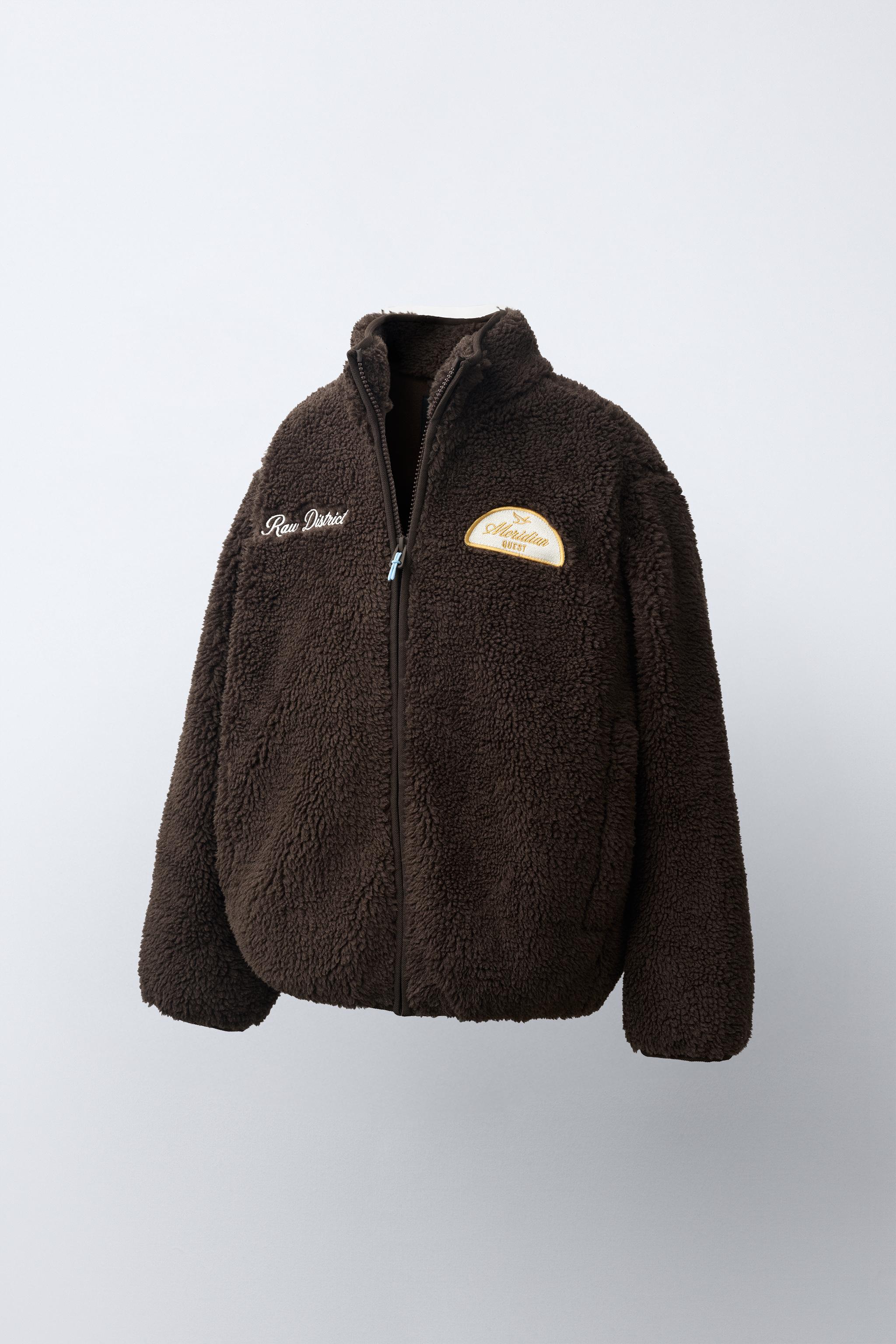 FAUX SHEARLING PATCH JACKET