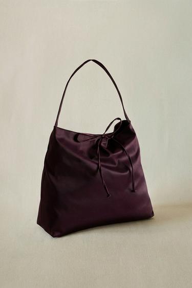 SHOPPER SATIN - Bordeauxrot von Zara