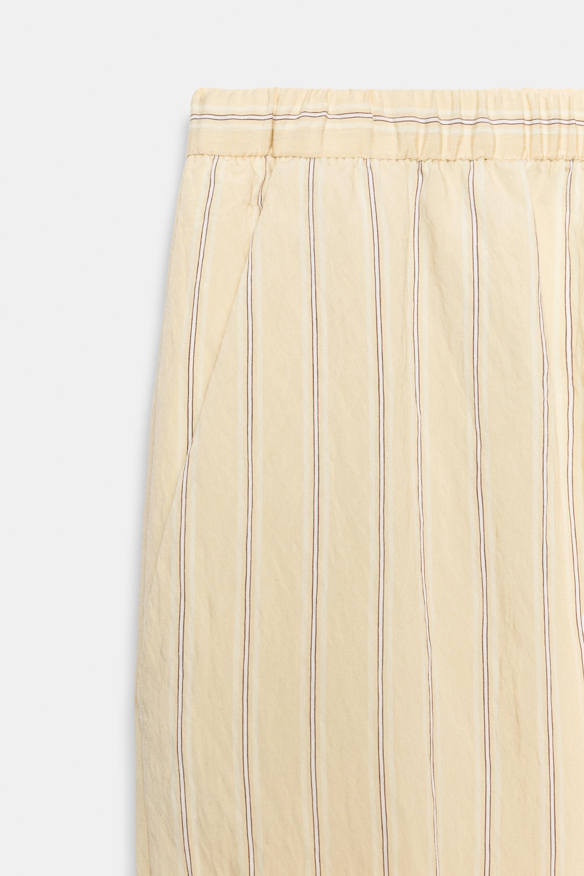 Zara ÇİZGİLİ ZW COLLECTION ŞALVAR PANTOLON görsel 8