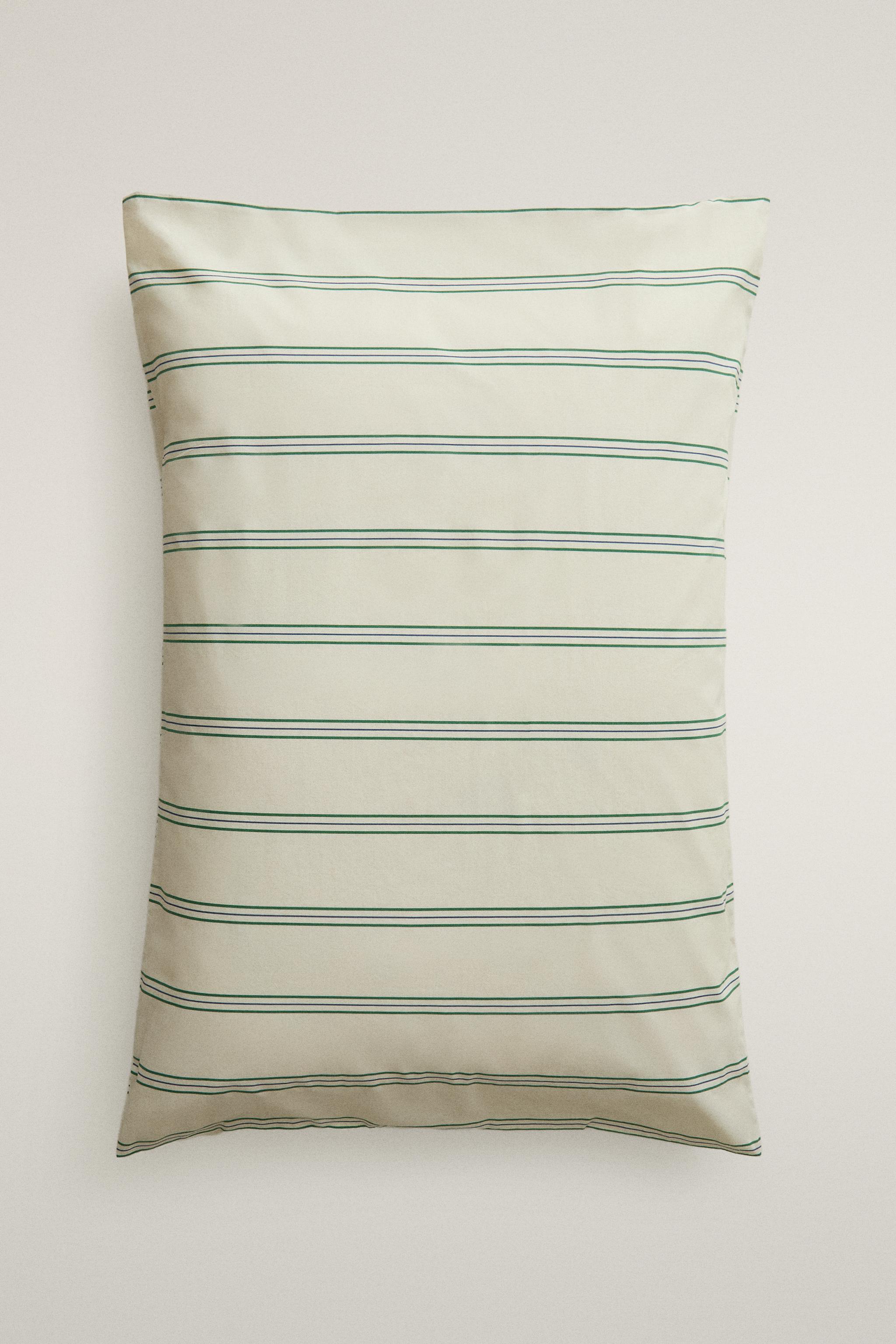 STRIPED PERCALE PILLOWCASE (300 THREAD COUNT)