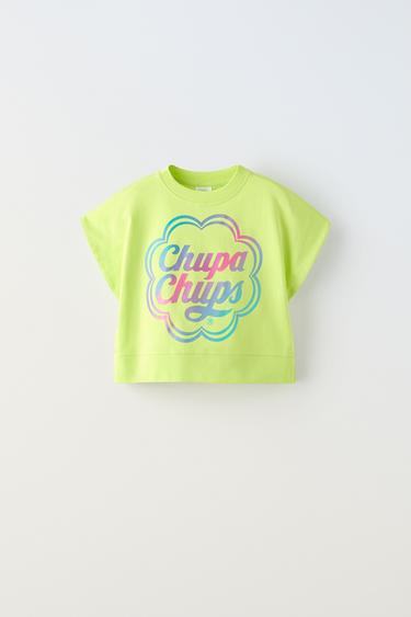 ФУТБОЛКА С ПРИНТОМ CHUPA CHUPS ® — ЛАЙМОВЫЙ от Zara — изображение 0