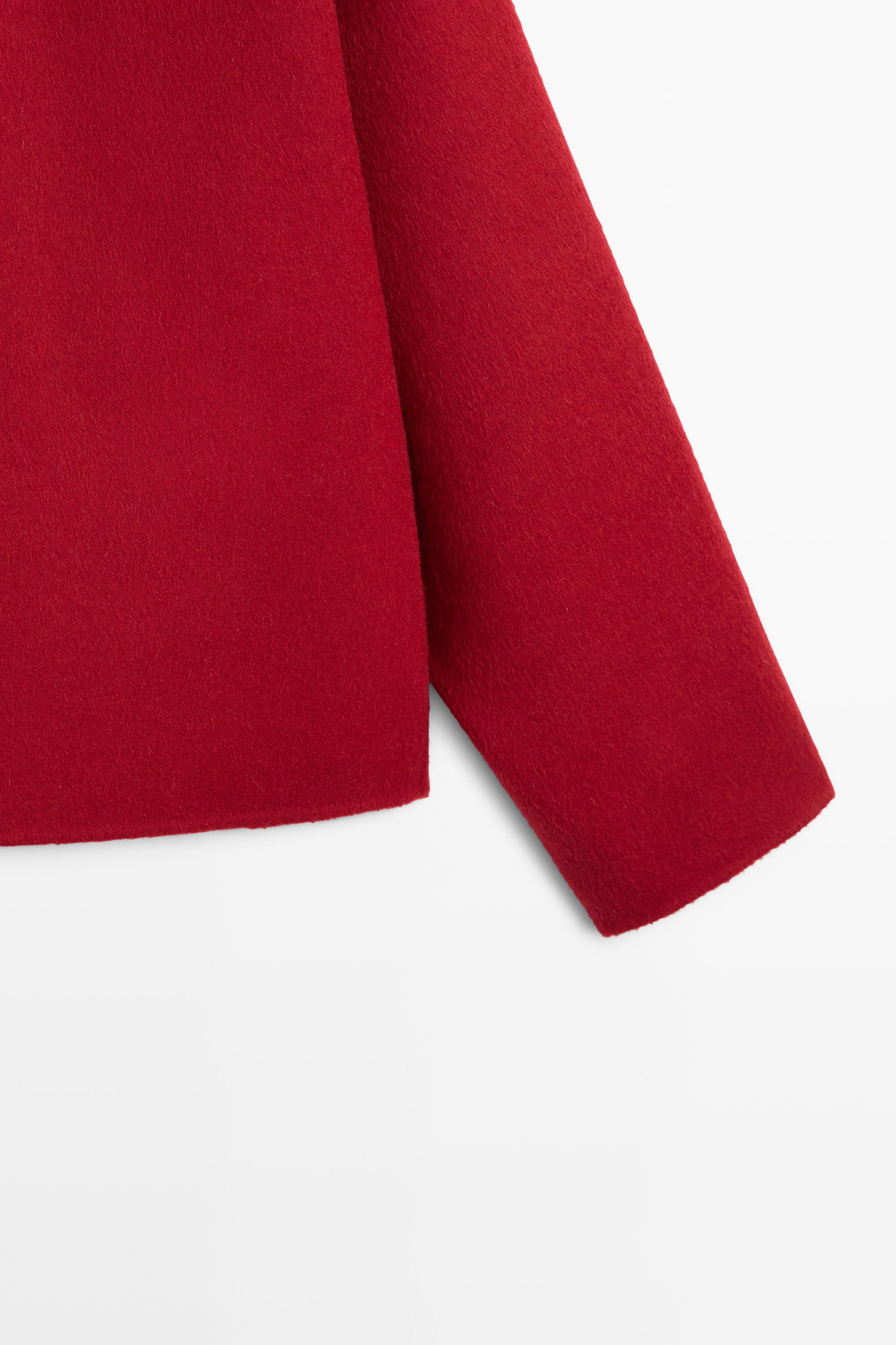 Court manteau col montant mélange laine