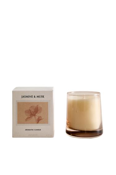 Zara (180 G) JASMINE & MUSK SCENTED CANDLE - Light yellow