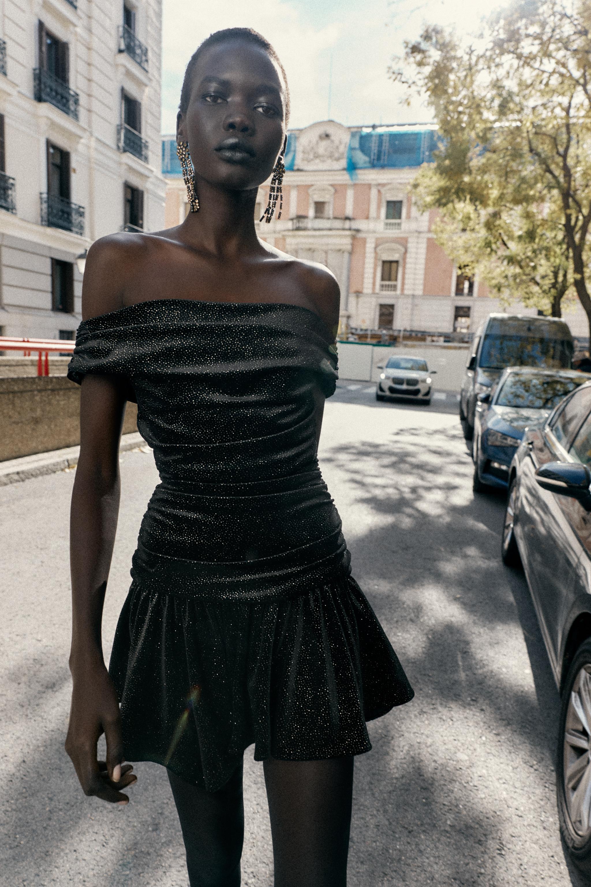 SPARKLY VELVET MINI DRESS