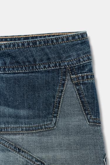 SHORT MINI DENIM TRF ÉTOILES - Bleu de Zara - Image 6