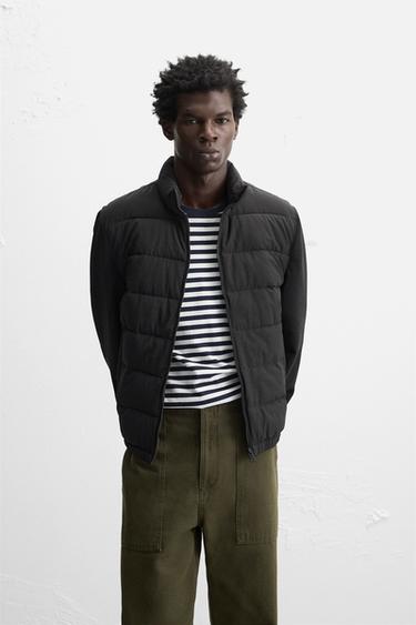 ОДНОТОННАЯ СТЕГАНАЯ КУРТКА — ЧЕРНЫЙ от Zara