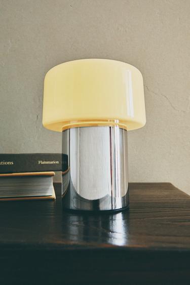 METAL AND GLASS TABLE LAMP - Silver by Zara - Image 5
