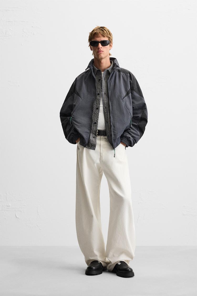 カラーブロック テクニカル ジャケット - ブルー／ブラック | ZARA 