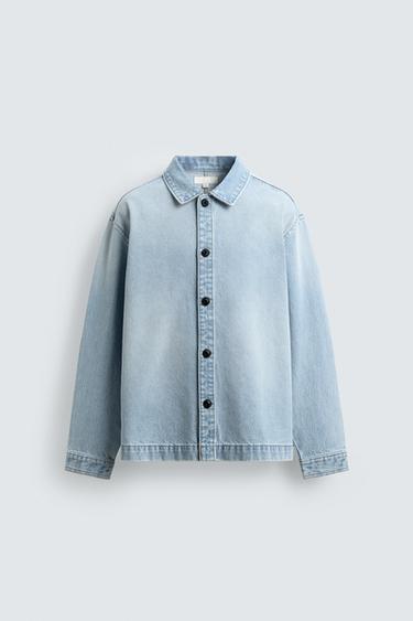 WASHED DENIM OVERSHIRT - Light blue by Zara