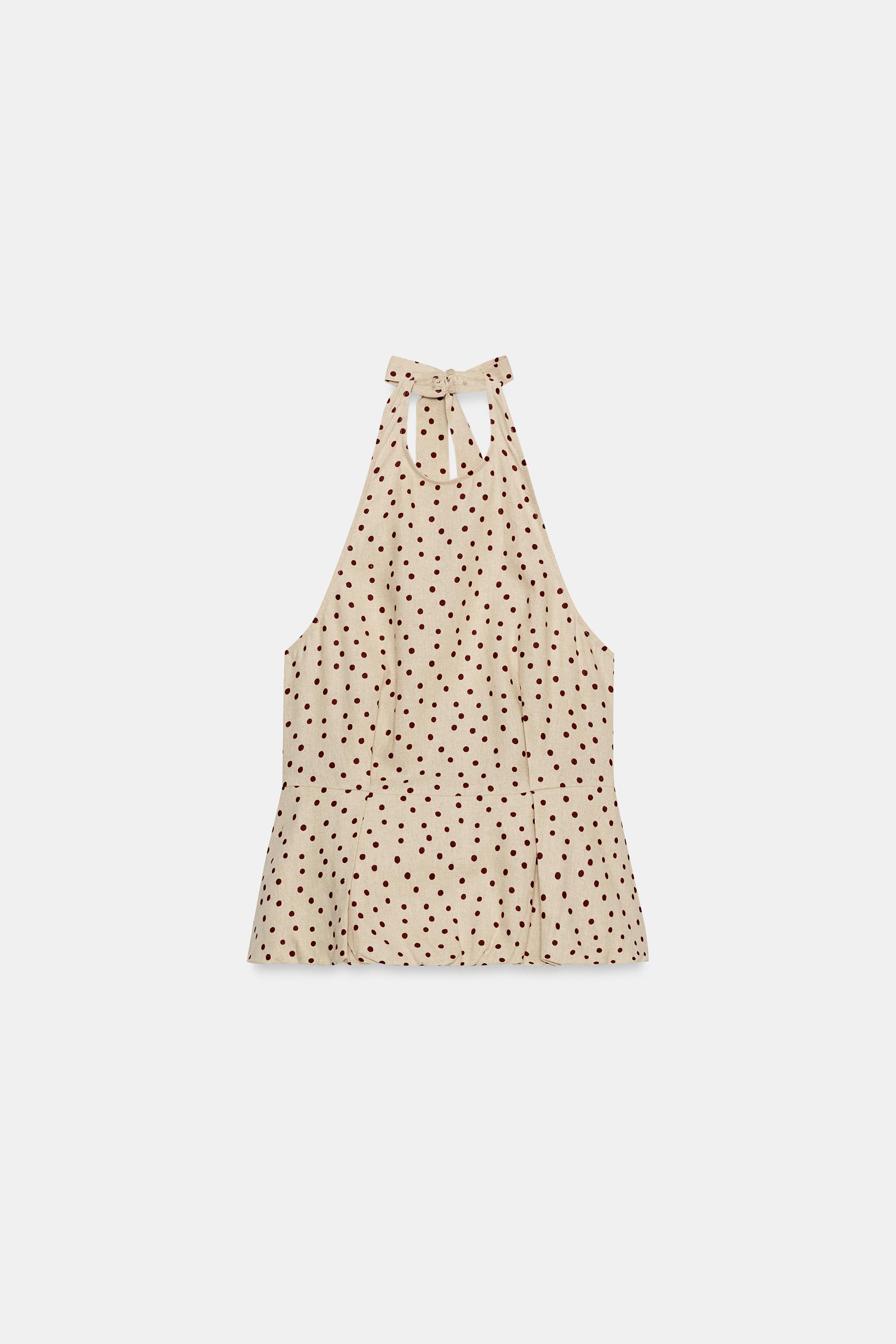 POLKA DOT BALLOON TOP WITH LINEN