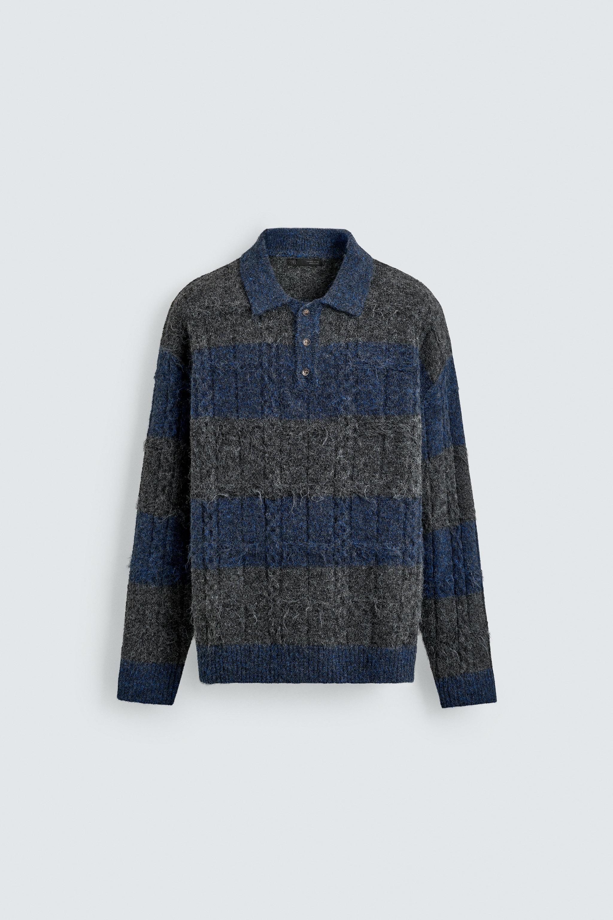 STRIPED JACQUARD KNIT POLO SHIRT