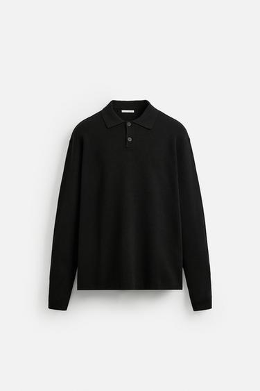 SOFT KNIT POLO SHIRT - Black by Zara