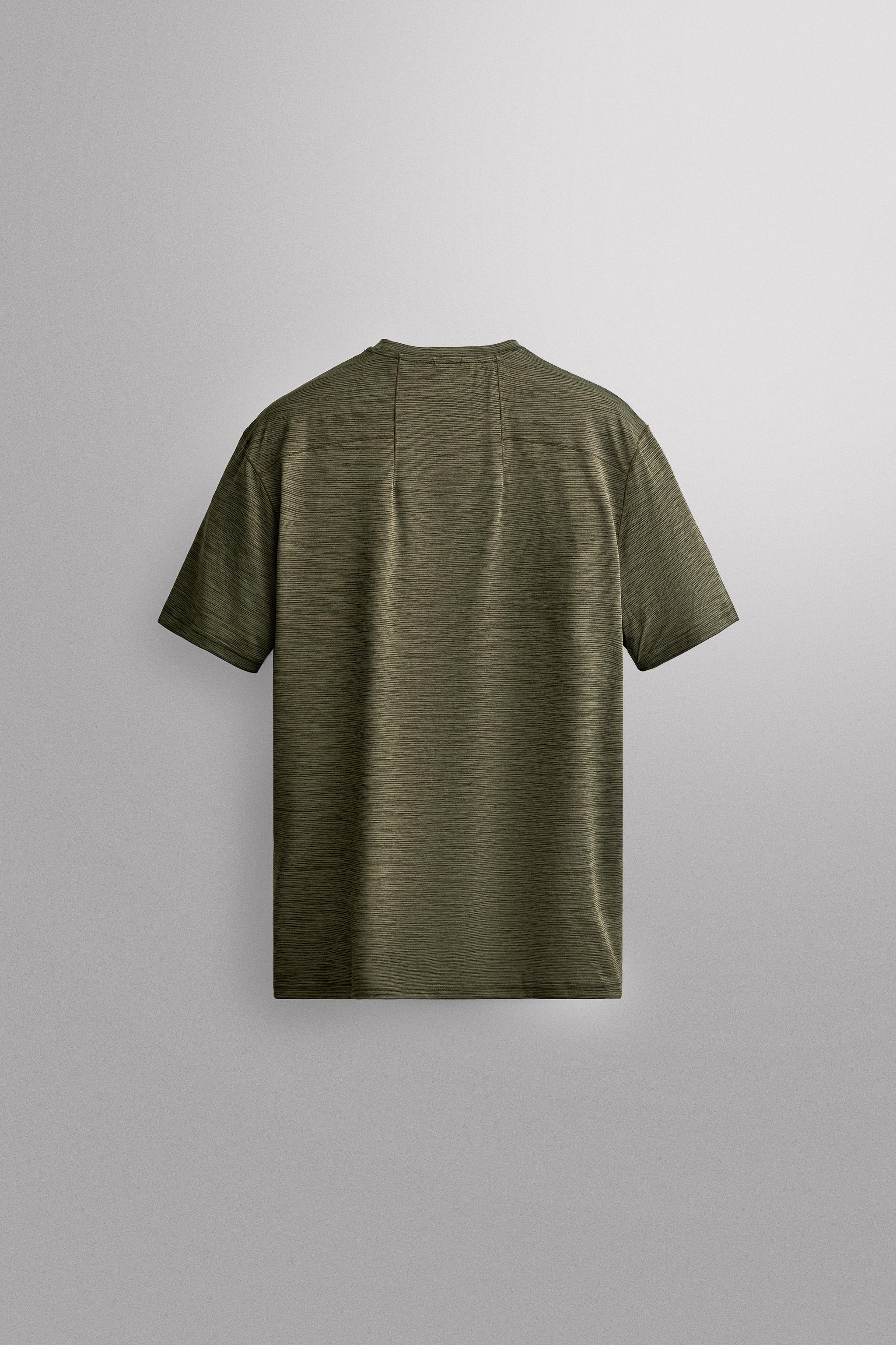 Мужские футболки Zara STRIPED TECHNICAL JACQUARD T-SHIRT — фото 8