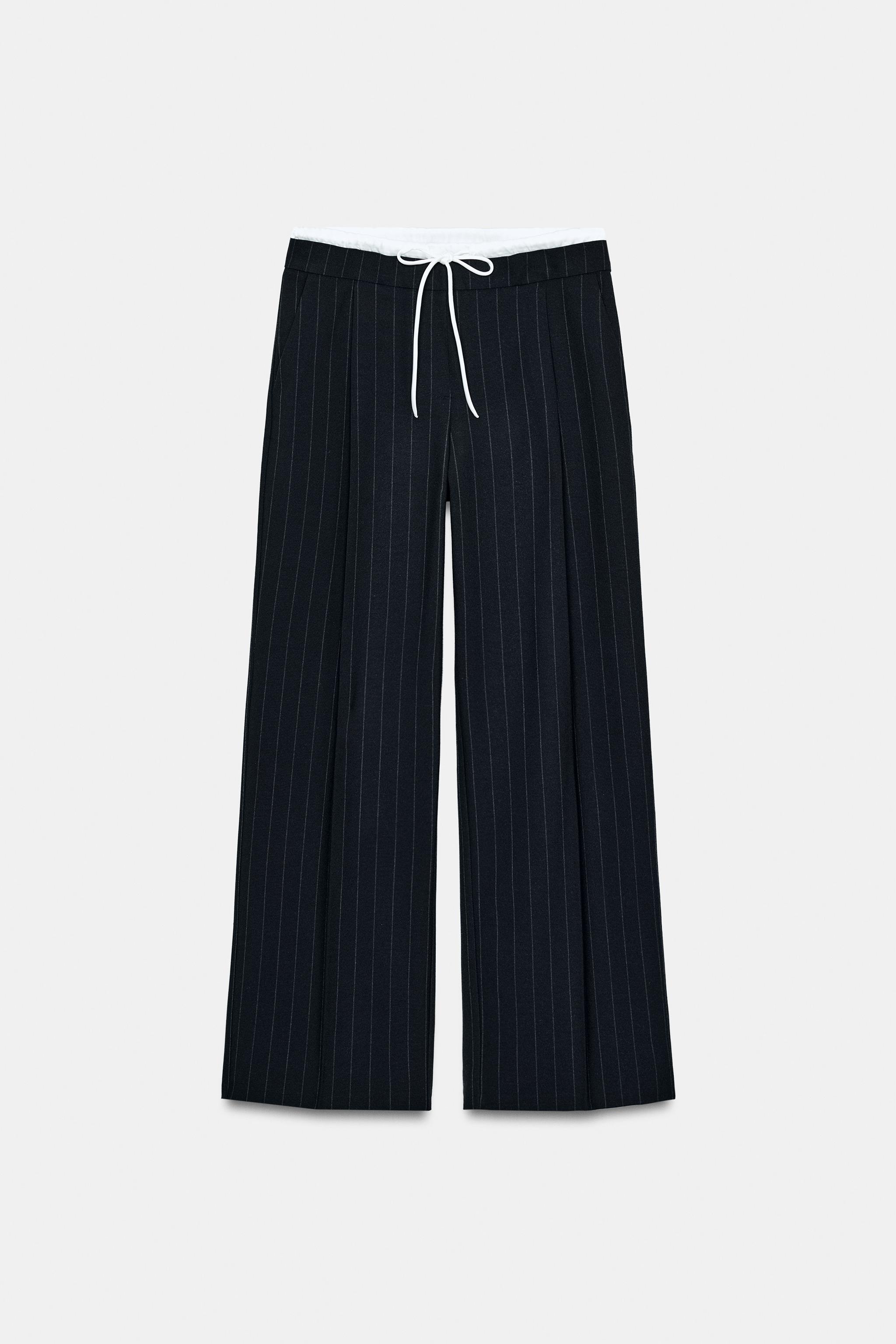 WIDE LEG PANTS WITH DOUBLE WAISTBAND