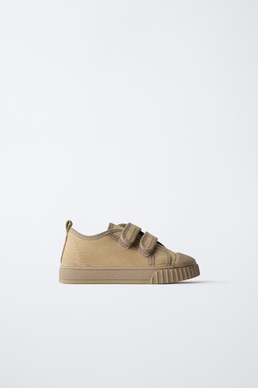 SPLIT SUEDE SNEAKERS - Light beige by Zara