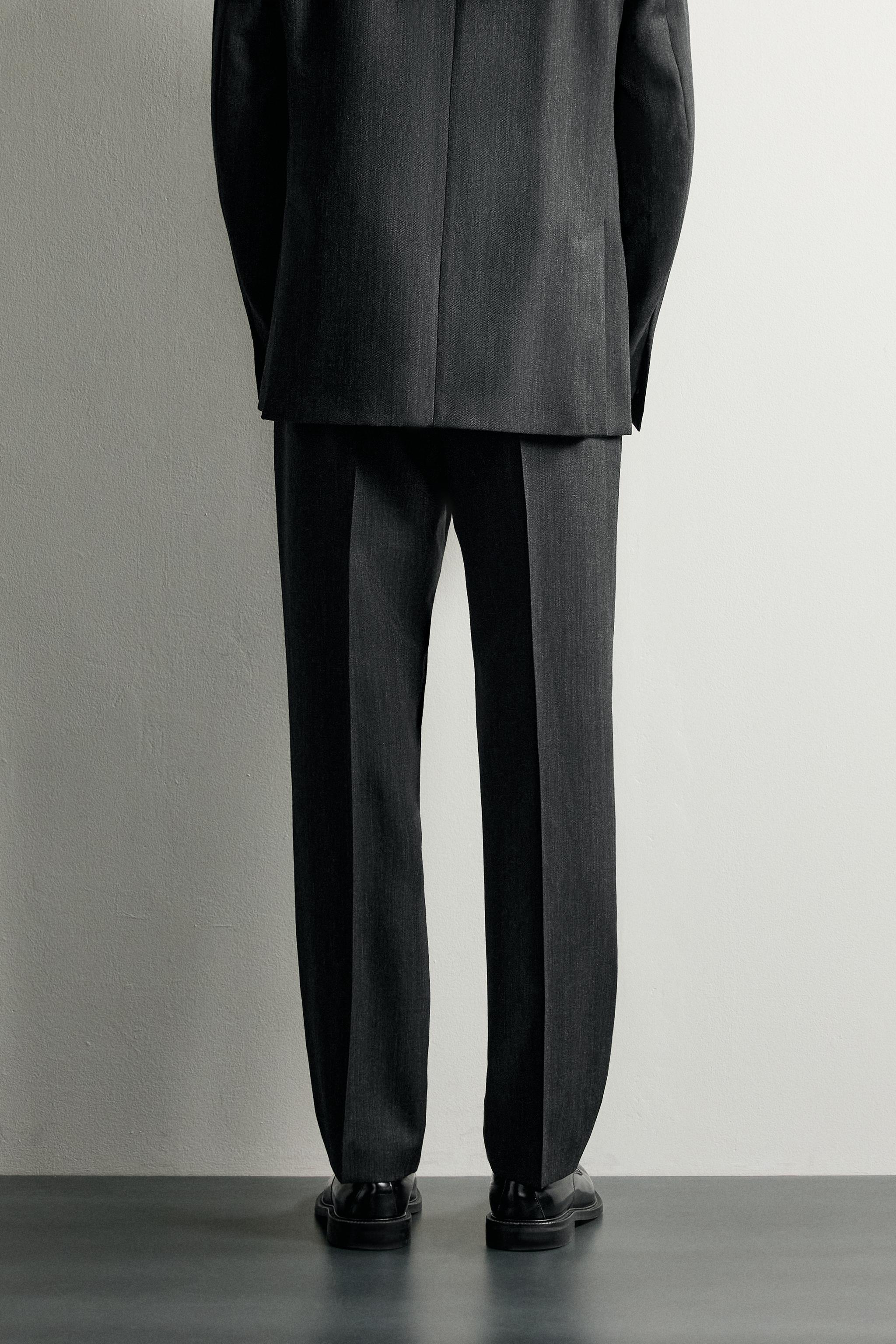 100% WOOL REGULAR FIT SUIT PANTS