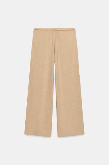 COTTON STRAIGHT TROUSERS - Light camel by Zara - Image 3