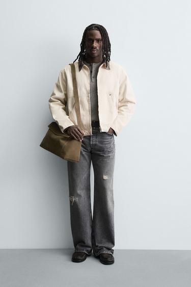 CONTRAST COLLAR JACKET - Oyster-white by Zara - Image 0