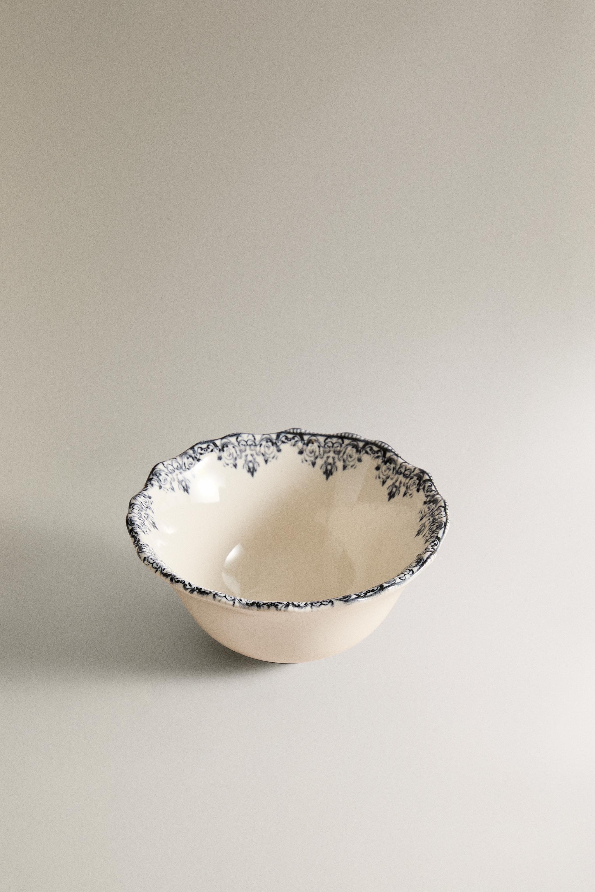 MINI DESSERT BOWL WITH PLACEMENT PRINT — Blue / Gray