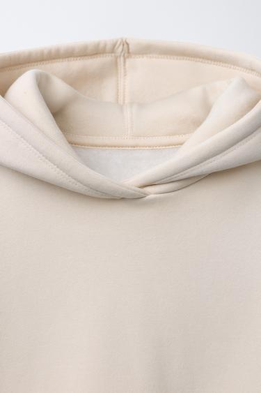 BASIC LABEL HOODIE - Ecru by Zara - Image 2