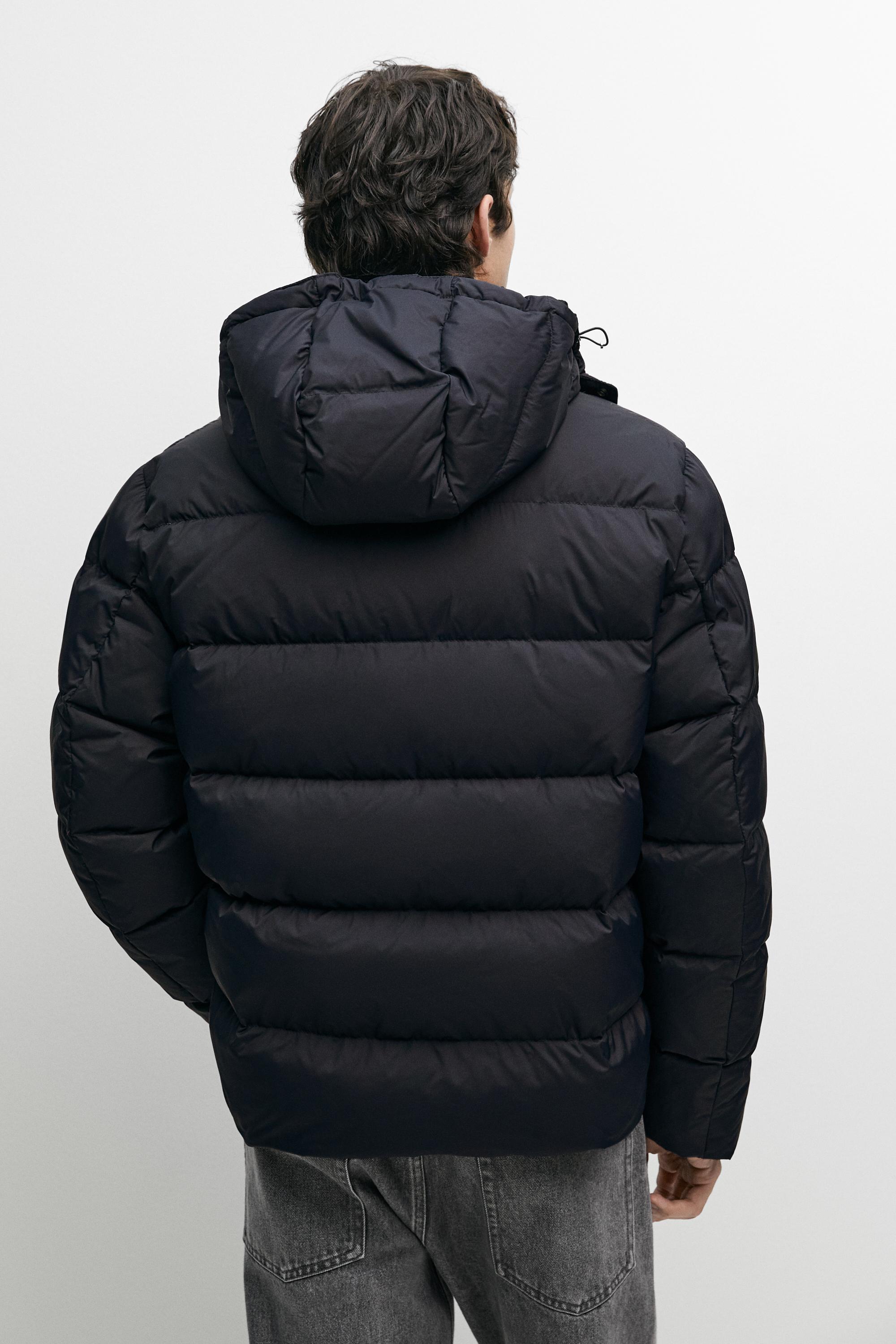 Hooded down jacket - Blue | ZARA United States