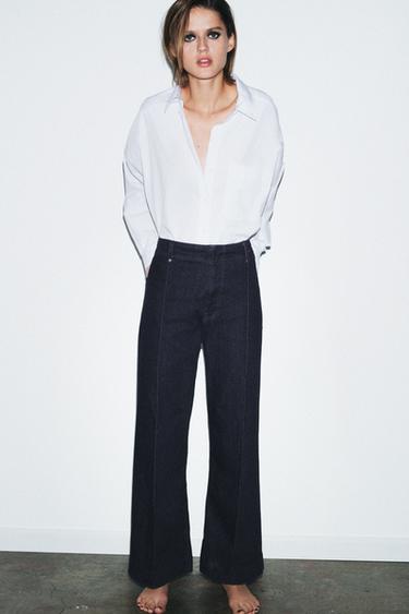 ZW COLLECTION WIDE-LEG HIGH-WAIST JEANS - Blue by Zara