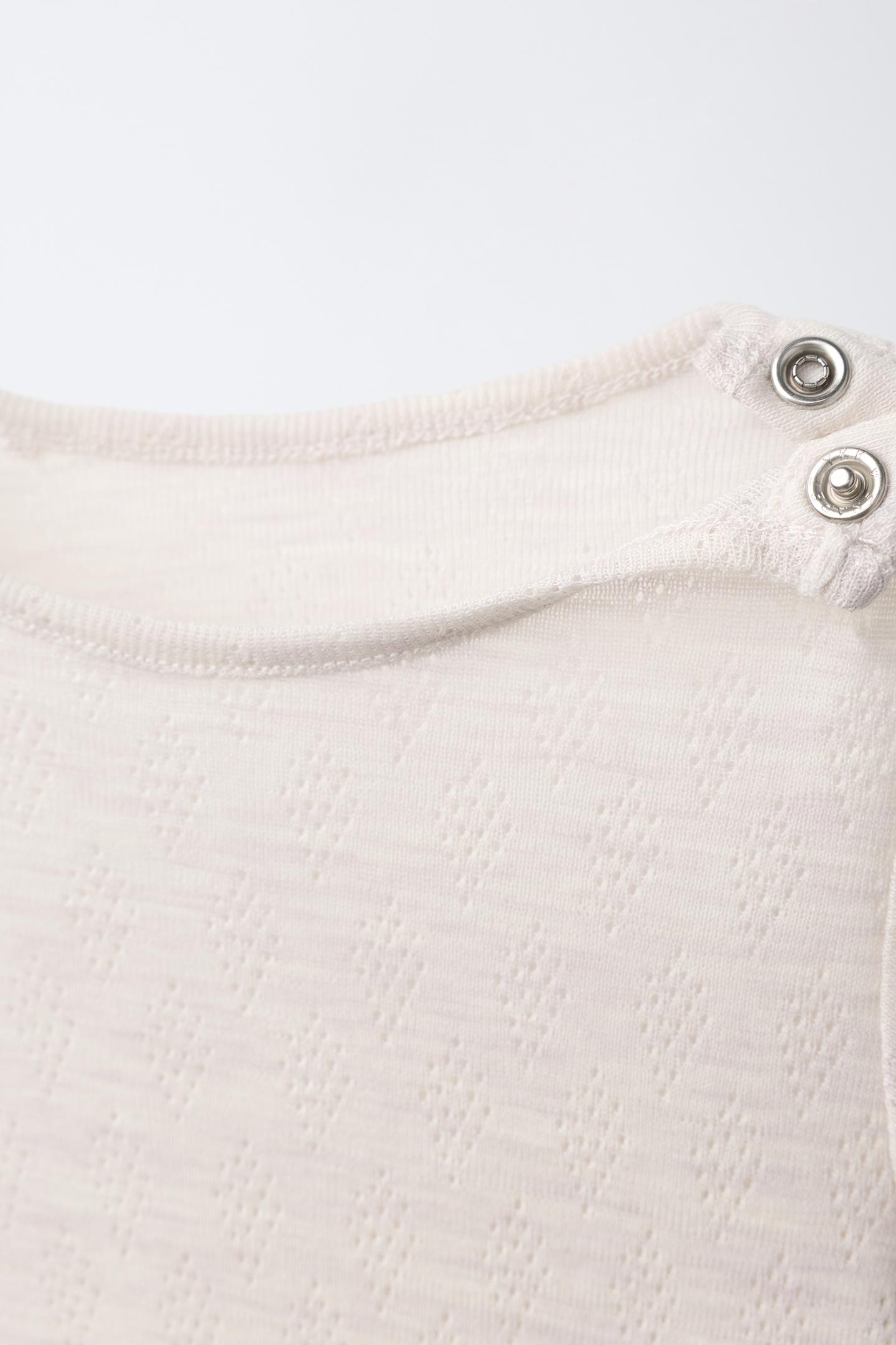 Детский комплект Zara 100% Wool Solid Bodysuit and Leggings Set, цвет: Песочный / Меланжевый — фото 3