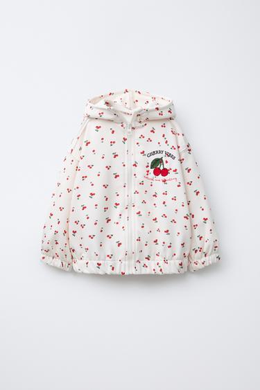 Zara EMBROIDERED CHERRY HOODIE - Ecru - Image 0