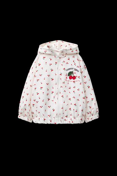 KAPUZENSWEATSHIRT MIT KIRSCHSTICKEREI - Cremefarben von Zara